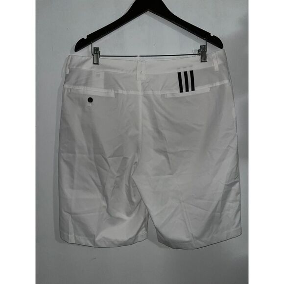 Adidas Climalite Mens Size 36‎ Striped Flat Front Golfing Chino Shorts White - Picture 1 of 7